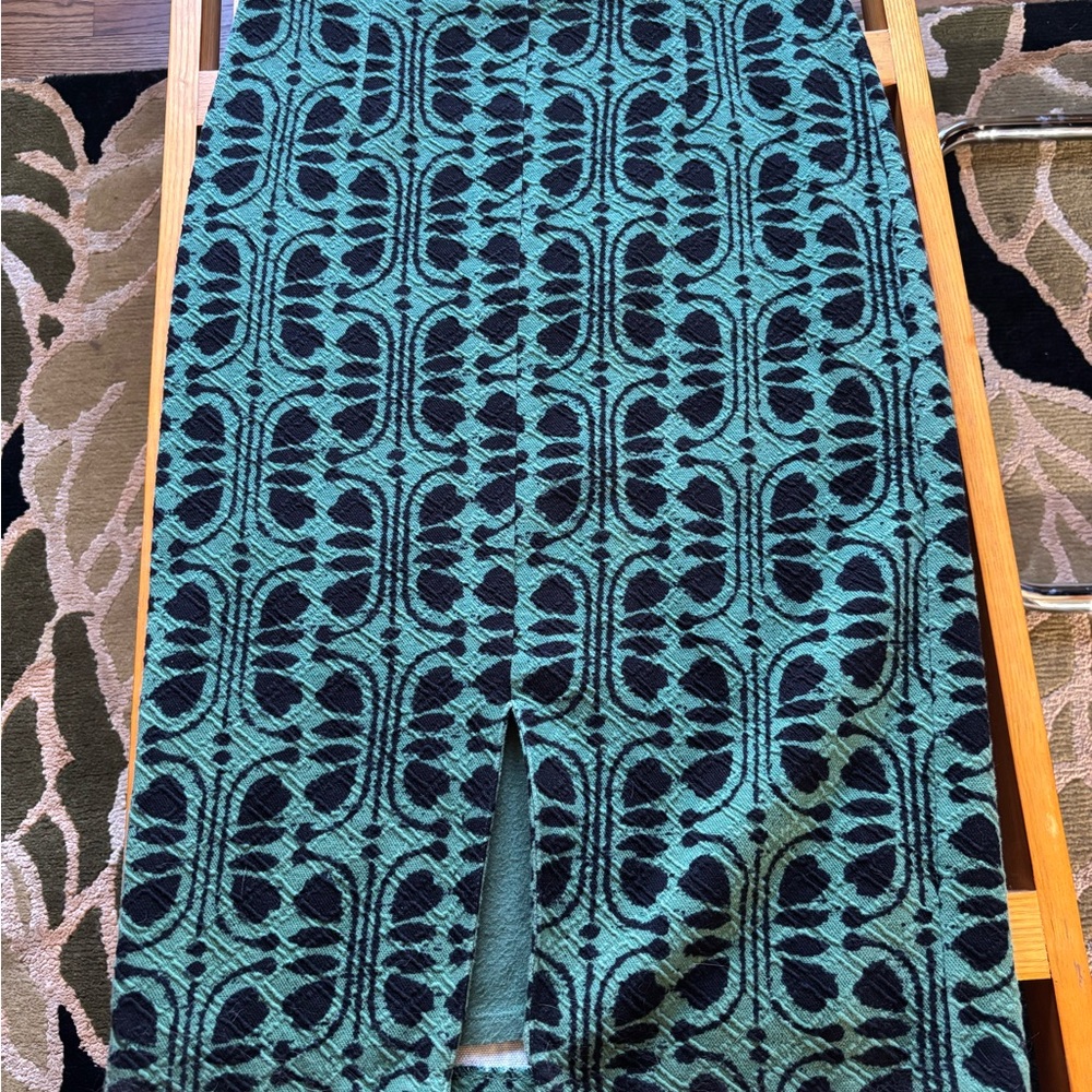 Maeve Green and Black Pencil Skirt